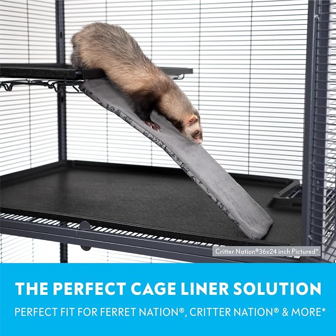 Paw Inspired Fleece Ramp Covers for Critter Nation Cage, Green, 3 Count | Fitted Ladder Liners for Ferret Nation/Critter Nation Cage, For Ferrets, Rats, Chinchillas, Hedgehogs, Small Animals, Pets