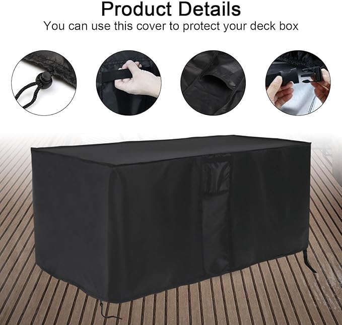Outdoor Storage Box Cover for 260 Gallon Deck Box, Deck Box Cover, Waterproof Patio Storage Box Covers - 70 x 33 x 33 Inch