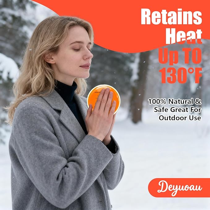 Reusable Hand Warmers, Pocket Heat Packs - Fast Heating & Long-Lasting Cycle Heat Packs for Outdoor Camping, Hiking & Golf - Compact Pocket-Sized Warmers