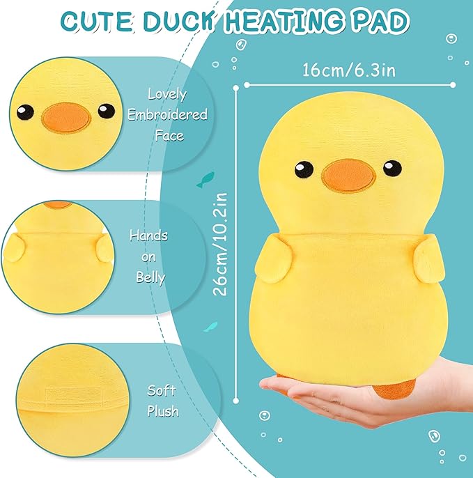 Yellow Duck Microwavable Heating Pad for Kids Women,Animal Plush Microwave Heating Pad for Cramps & Period Pain Relief with Lavender Scented,Heated Pad for Back,Warmer Pad for Birthday Mother's Day