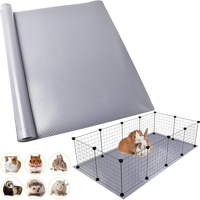 Waterproof Guinea Pig Bedding Rabbit Cage Liner, 18x79 1PCS Grey | Cut To Fit Cage,Rabbit Bedding,Hamster Cage Accessories For Rabbits, Hamsters, Gerbils, and Chinchillas, Easy to Clean