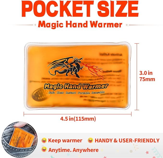 8 Pack Magic Hand Warmers, Reusable Snap Heat Packs, Reusable Pocket Hand Warmers, Portable handwarmers Used for Outdoor, Indoor, Working, Studying, Camping, Warm Gifts for Adults or Kids