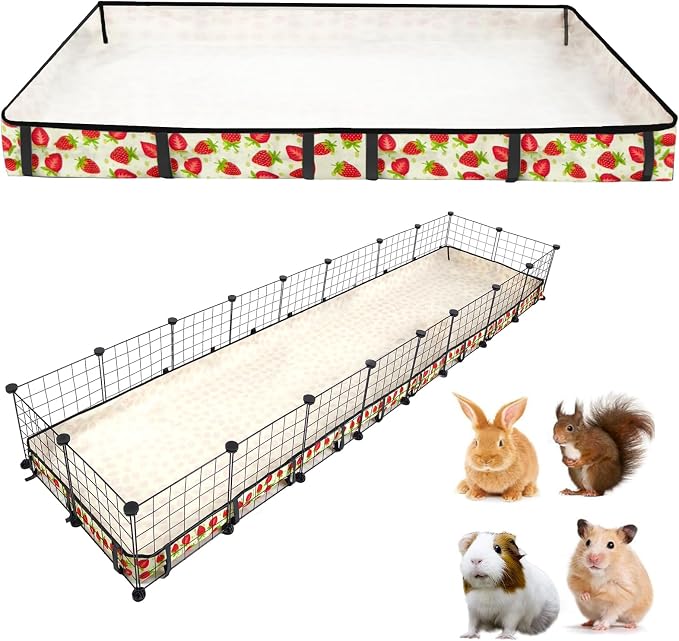 Guinea Pig Cage Liner，Washable Waterproof Oxford Cloth Cage Liners for Small Animals,Hamster Chinchilla Hedgehog Rabbit and Other Small Animals Not Include Cage(24x96 inches)