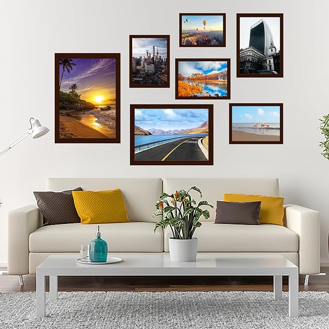 10x14 inch Wood Picture Frames for Wall Hanging,Diamond Painting Frames Rectangle Baby Scan Picture Frame for Family Walls Decoration,Anniversary,Wedding,Christmas,Halloween,Shower,Certificate (Brown)