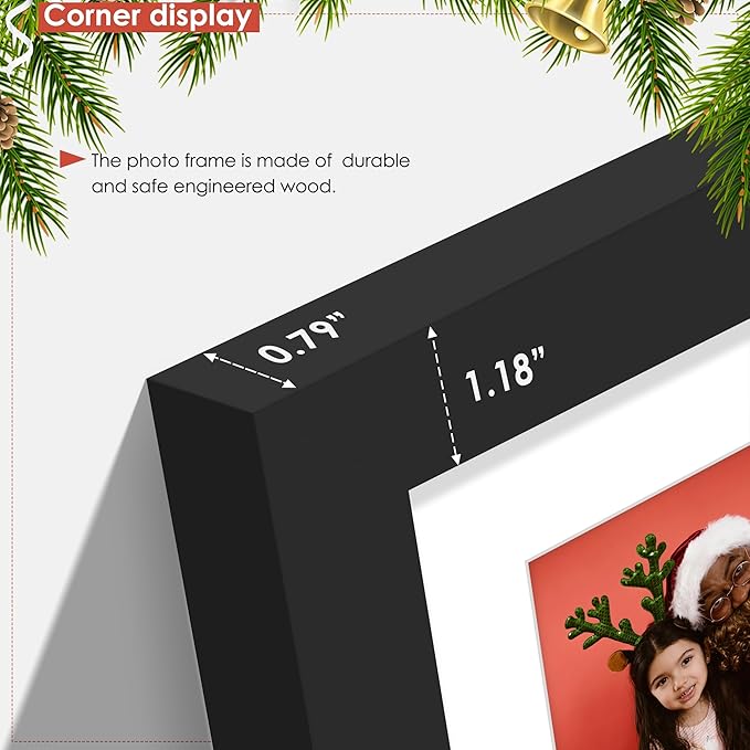 16x38 Collage Picture Frame 4x6 Collage Frame Displays twenty 4x6 inch Photos Available Horizontal Wall Mounting Display and Vertical Black