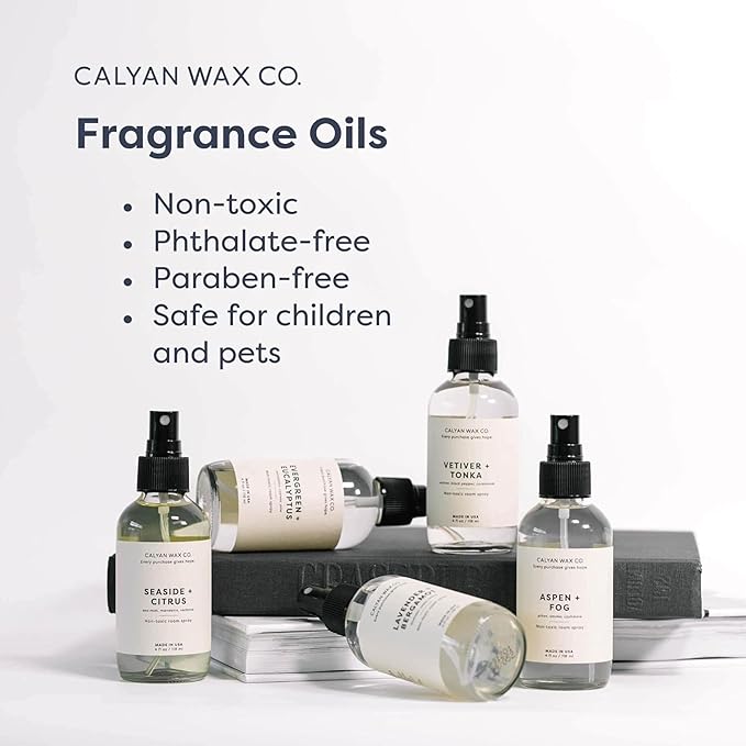 Calyan Wax Co. Rose & Peony Air Freshener, Non Aerosol Bedroom Spray, Natural Room Mist, Aromatherapy Spray with Essential Oils, 4fl oz