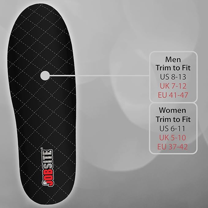 JobSite Warm Feet Thermal Insoles – 3M Thinsulate Insulation - Men 8-13 Women 6-11 - 1 Pair