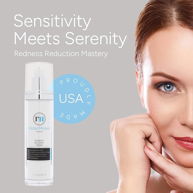 Rachel Moayer Intensive Recovery Cream, Ultra Hydrating Face Cream for Sensitive Skin, Reduces Redness & Irritation from AHAs and Retinoids, Barrier Repair Moisturizer For All Skin Types - 6.7 oz