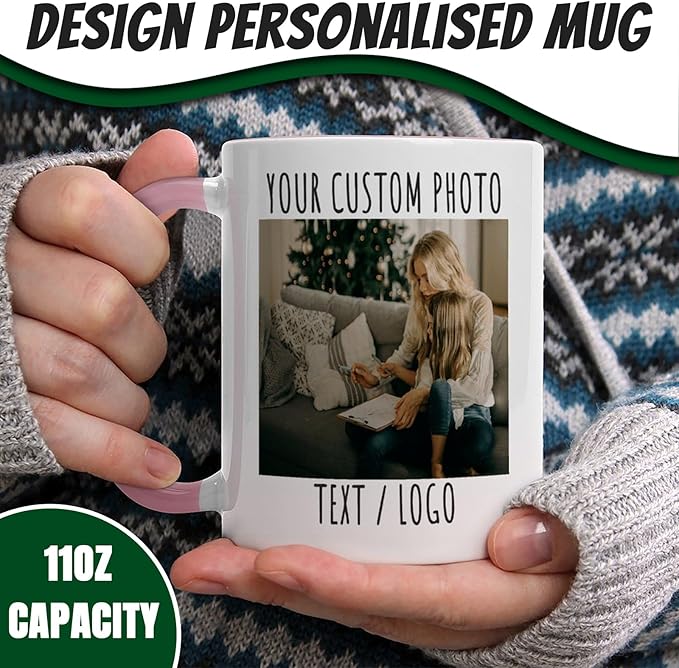 Custom Mug - Personalized Coffee Mug with Image, Logo, or Text | Custom Photo Cup | Customized 11 Oz Ceramic Tea Cup Taza Personalizadas Custom Gifts for Men & Women
