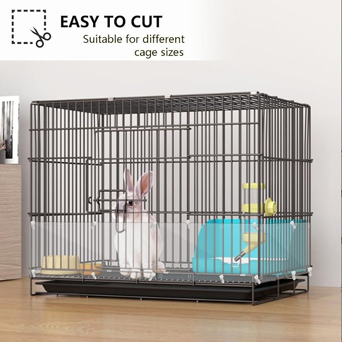 18PCS Pet Cage Guard, Rabbit Urine Guard, 13.8" x 4.7" Pet Cage Edge Liner with 180PCS Ties for Rabbit, Guinea Pig, Hamster, Chinchilla, Hedgehog, Ferret, Bunny