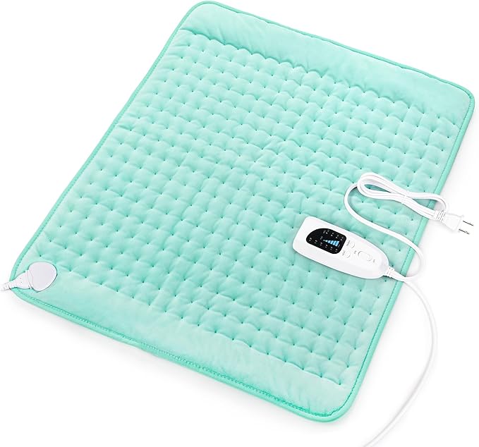 Deepsoon Heating Pad,Electric Heating Pads for Back,Neck,Abdomen,Moist Heating Pad for Shoulder,Knee,Arms,Legs,Dry/Moist Heat & Auto Shut Off,Christmas Gifts for Men and Women,Light Green,24x20 Inch