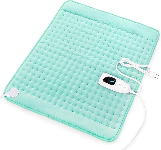 Deepsoon Heating Pad,Electric Heating Pads for Back,Neck,Abdomen,Moist Heating Pad for Shoulder,Knee,Arms,Legs,Dry/Moist Heat & Auto Shut Off,Christmas Gifts for Men and Women,Light Green,24x20 Inch