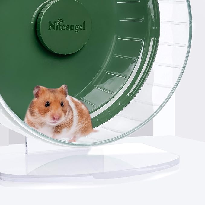 Niteangel Super-Silent Hamster Exercise Wheels: Quiet 10 inch Running Wheel | Can 10.6-13.4" Adjustable Height - No Bend Back Spinner Running for Dwarf Syrian Hamster Gerbils Mice Or Other Small Animal