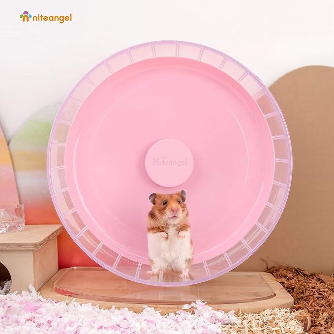Niteangel Super-Silent Hamster Exercise Wheels: Quiet 11 inch Running Wheel | Can 11.6-15.4" Adjustable Height - No Bend Back Spinner Running for Dwarf Syrian Hamster Gerbils Mice Or Other Small Animal