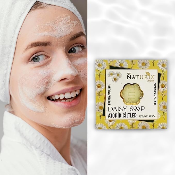 Organic Bar Soap Moisturizing Soap Made from Natural Oil | Hair Hand Face Body Bath Wash | Skin Care Cleanser Shampoo (Daisy)
