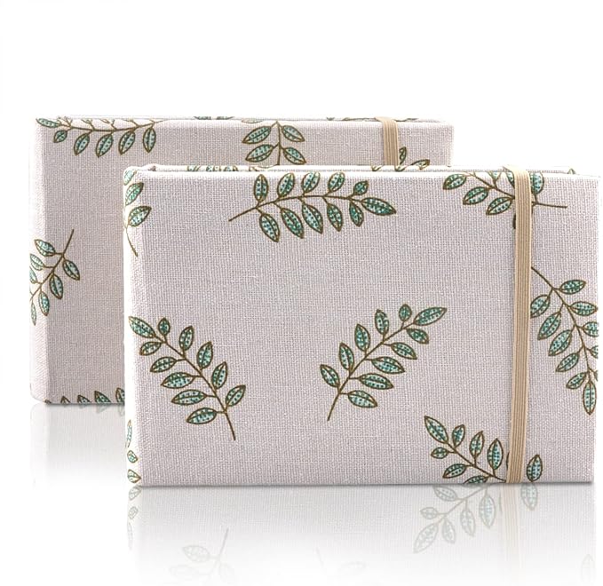 2PACK 4x6 Photo Album, 4x6 100 Pockets Linen Cover Photobook Small Capacity Pictures Book Easy to Classify and Portable for Wedding Family Baby Vacation (Khaki)
