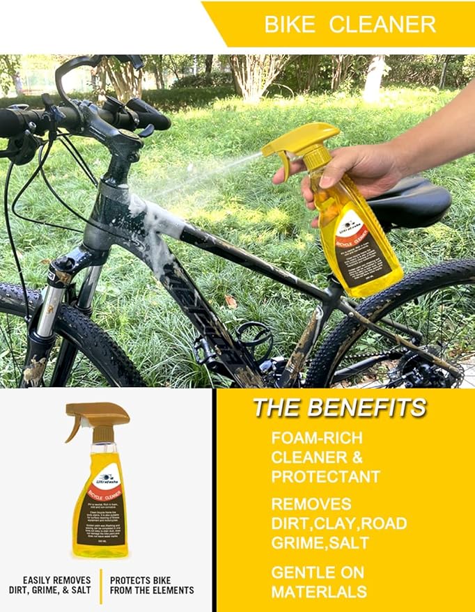 Bike Cleaner kit,Perfect kit to Clean/Protect/Lube Bicycle,with Chain Scrubber,Cleaning Brush Tool