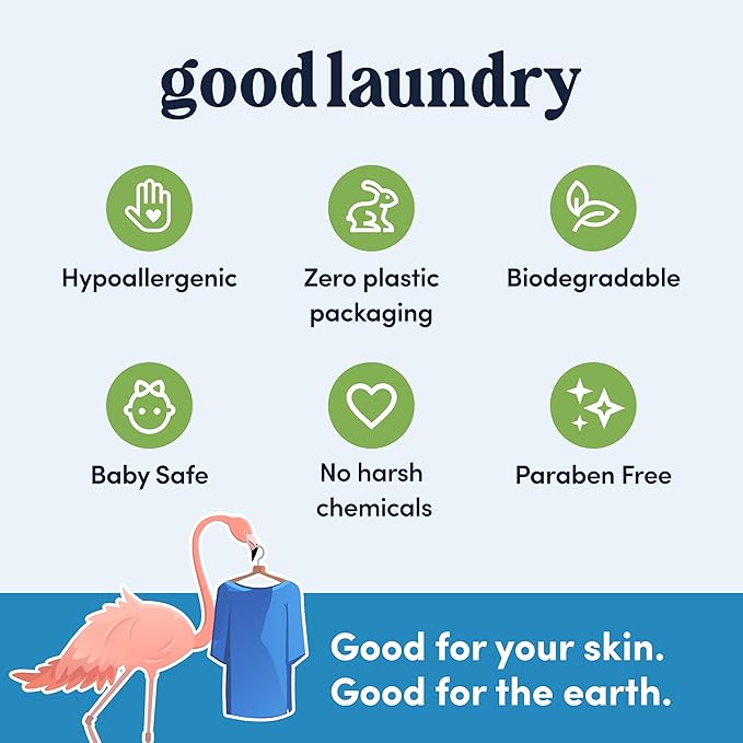 Good Laundry Detergent Sheets - Flowers of Paradise Scented (60 Loads) - Eco-Friendly Laundry Detergent Sheets, Hypoallergenic, No Plastic Jugs or Waste - Based in the USA