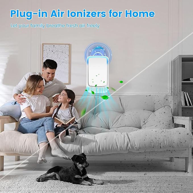 1Pack Plug In Air Ionizer Purifier for Home Mini Air Purifier for Small Room Quiet Working Air Freshener for Office, Bedroom,Living Room,Portable Air Purifiers Odor,Pets Smell