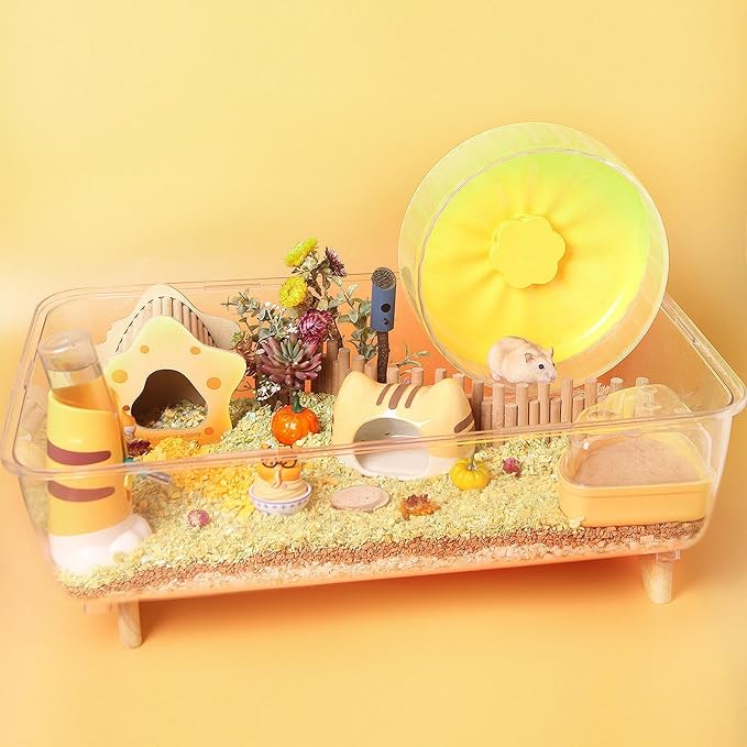 Hamster Sand Bath Container Bathing Digging Transparent Leakproof | Hamster Cage Bathing Sand Box for Mouse Chinchilla Enrichment Play Sleeping Foraging Potty