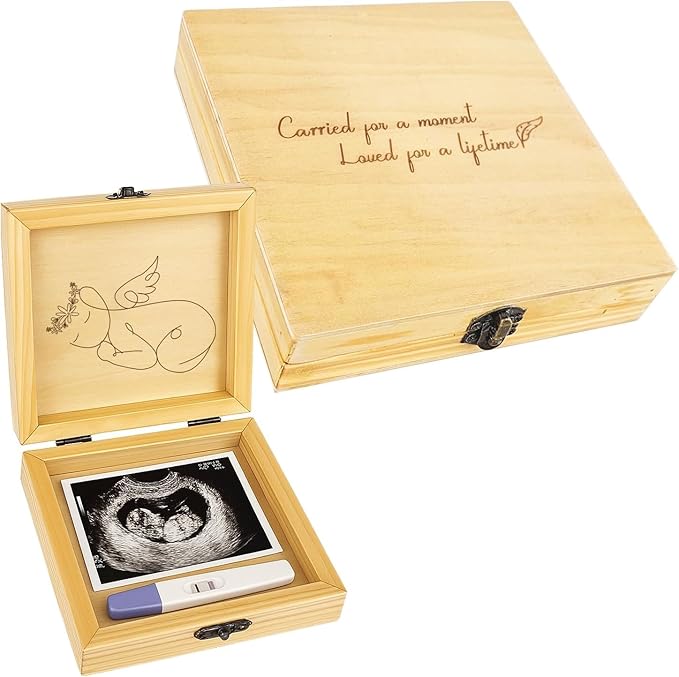 Miscarriage Memory Box, A Heartfelt Sympathy Gift for Mothers Loss of Baby, Premium Wooden Keepsake Box, Remembrance Gifts Miscarriages, Infant Loss Memorial for Moms and Dads