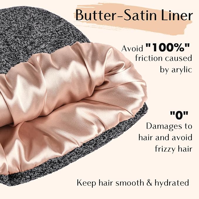 Womens Winter Warm Beanie Hats Gloves Scarf Headband Set Fleece Lined Ear Warmer Knit Scarf Touchscreen Gloves Winter Gifts