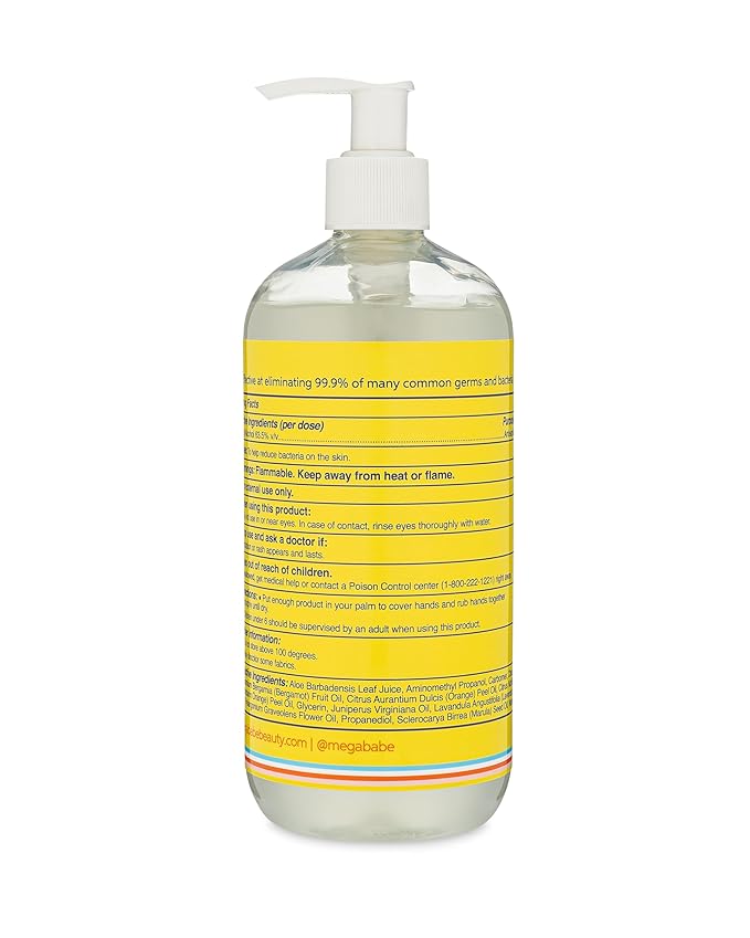 Megababe Squeaky Clean Hand Sanitizer Pump 16oz (Pack of 2)