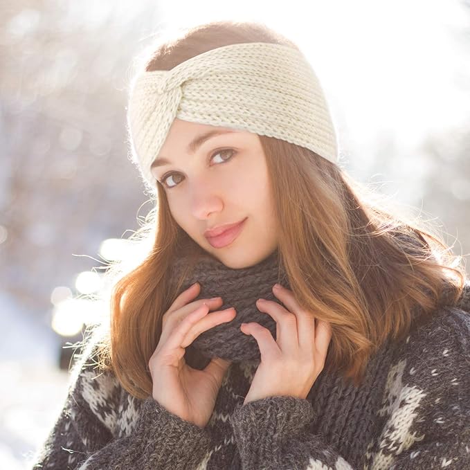 DRESHOW Winter Knit Chunky Headbands for Women Crochet Turban Knitted Ear Warmer Fashion Head Wrap 6 Pack