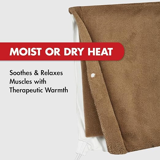 Veridian Healthcare TheraCare Deluxe XL Moist or Dry Heating Pad, Brown, Universal (24-510)