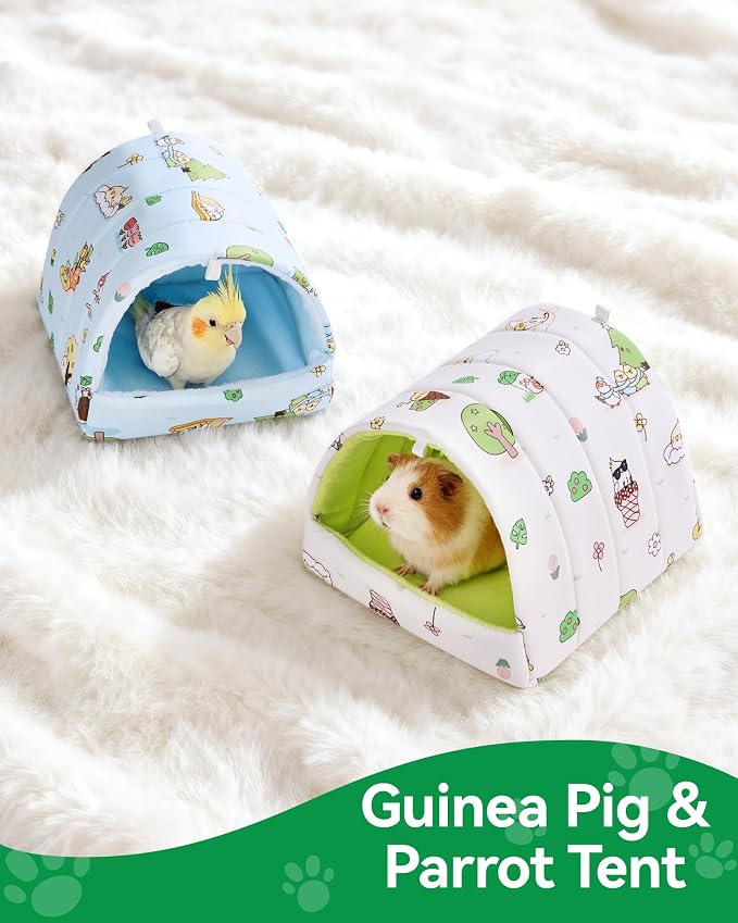 2 Pcs Guinea Pig Hideout Guinea Pig House,Washable Hamster Hideout Small Animal Cage Accessories for Mouse Chinchillas Hamsters Hedgehogs Ferrets Bearded Dragons and Rats