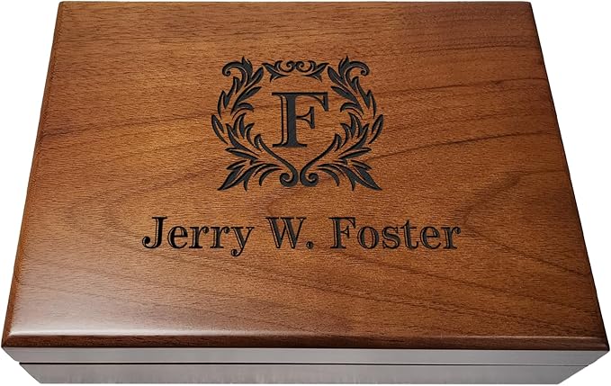 Personalized Keepsake Box | Walnut Wooden Memory Box Gift for Anniversary, Wedding, Valentine, Birthday, Baby Shower, Groomsman | Handmade Keepsake Storage Organizer | Engraved Name Box