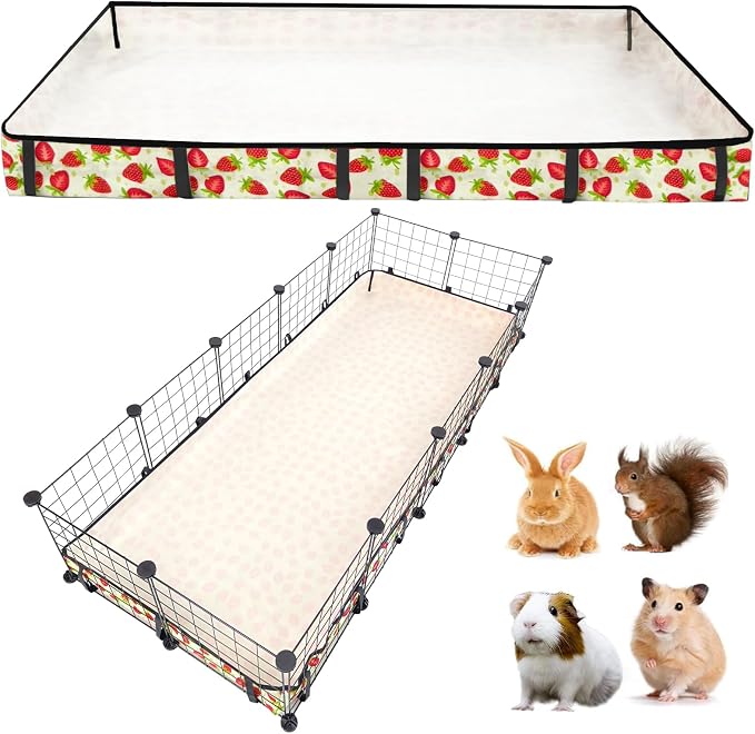 Guinea Pig Cage Liner，Washable Waterproof Oxford Cloth Cage Liners for Small Animals,Hamster Chinchilla Hedgehog Rabbit and Other Small Animals Not Include Cage(24x60 inches)