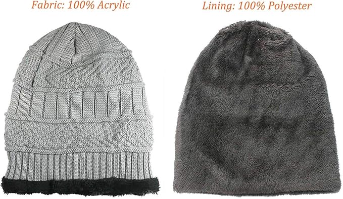 HINDAWI Winter Hat Scarf Gloves Slouchy Beanie Snow Knit Skull Cap Touch Screen Mittens Circle Scarves for Women Men