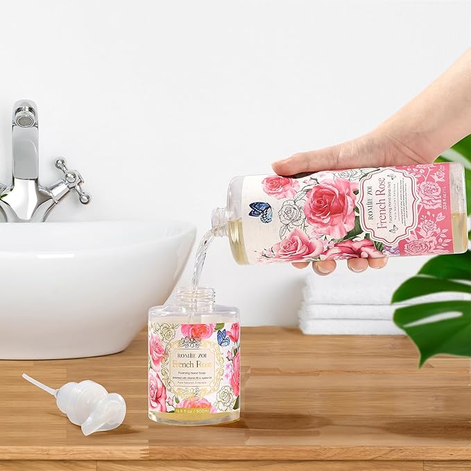 ROMIIE ZOI Foaming Hand Soap Refill, Rose, Gentle & Moisturizing Formula, 1 L/ 33.8 FL OZ