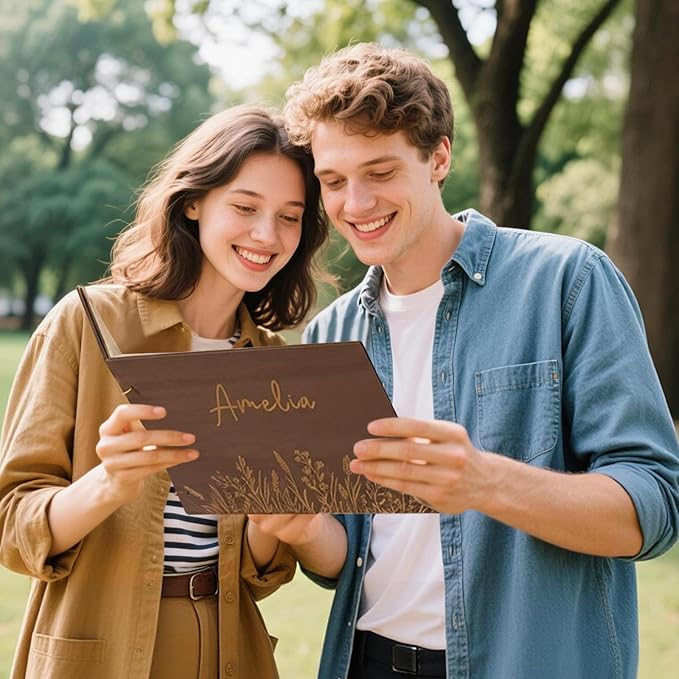 Personalized Photo Album, Photo Books Customizable, Wedding Scrapbook, Anniversary Book for Couples, Birthday Keepsake Gifts for Women Mom Wedding Baby Family Travel