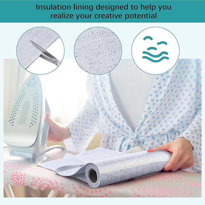 Treela 1 Roll 24 Inch x 1 Yard Heat Resistant Batting for Potholders Insulated Fabric Thermal Lining Batting for Potholders Heat Reflective Fabric