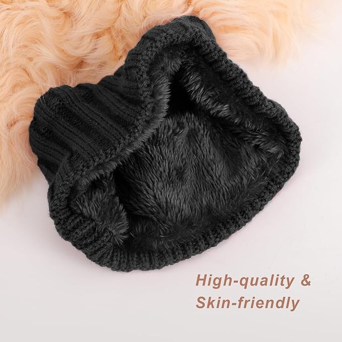 AQOKKA Knit Winter Headbands for Women Fuzzy Wool Fleece Lined Ear Warmers Elastic Turban Crocheted Head Wrap Winter Accessories for Women Cold Weather