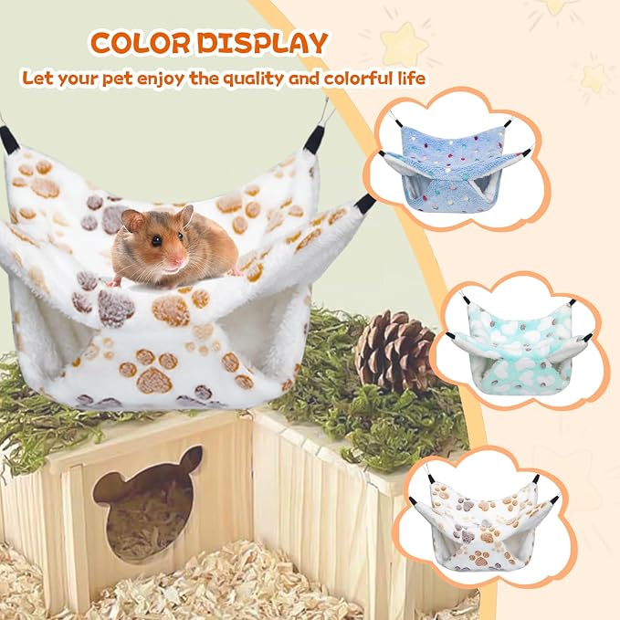 YedsIntu 3 Pcs Guinea Pig Hammock, Rat Ferret Hanging Hammock Guinea Pig Accessories for Small Animals Chinchilla Hamster Parrot Sugar Glider Ferret Squirrel (11"×11")