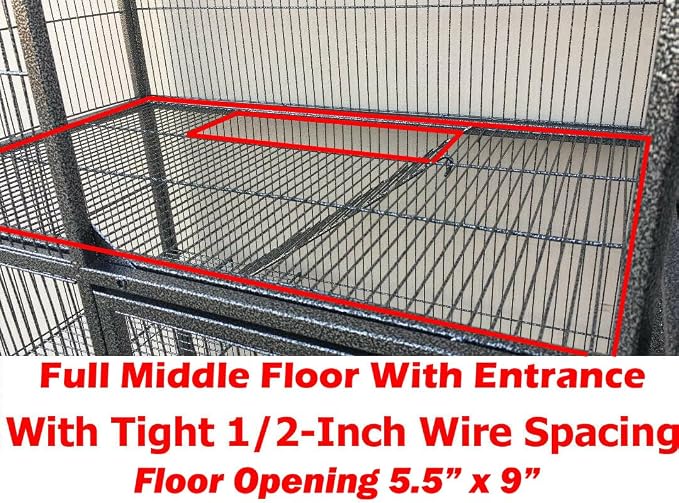 Deluxe Double Unit Two Full Story Durable Front Doors Tight 1/2-inch Wire Spacing Chew-Free Small Animal Critter Home Cage Water Bottle Food Bowl for Feisty Ferret Hammock Rat Mice On Wheels
