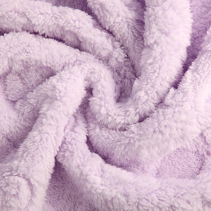 Ultra Soft Fleece Baby Blanket,Swaddle & Receiving Blankets for Newborn Infant, Lightweight Breathable Nursery Nap Blanket for Crib Stroller, for Boys & Girls Heart Checkered 30"x40" Purple