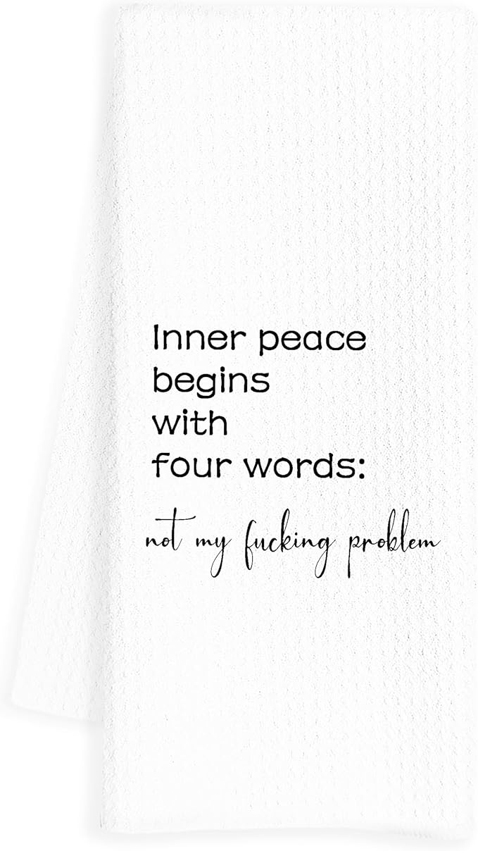 Funny Kitchen Towels, Funny Quote Hand Towels for Bathroom, Funny Dish Towels Tea Towels for Kitchen, Mental Health Gifts, Sarcastic Gifts for Women, Funny Kitchen Bathroom Decor, 16x24 Inch