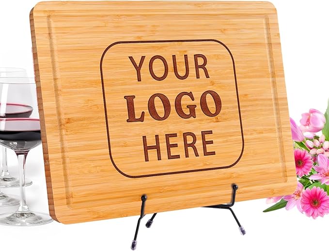 Custom Logo Personalized Cutting Board with Name, Customized Wood Engraved Christmas 2025 Board Business Logo Gift for Bulk Orders Corporate Employee Realtor Client Appreciation Wedding Housewarming