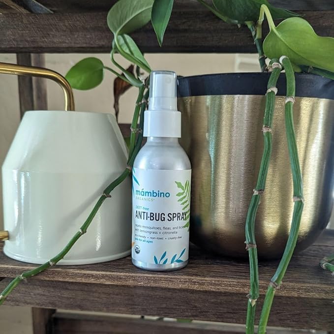 Mambino Organics Outdoor Set, DEET-Free Anti-Bug Spray, Soothing Balm, Vegan Lip Balm, Organic Ingredients, No Animal Testing, 4 fl oz