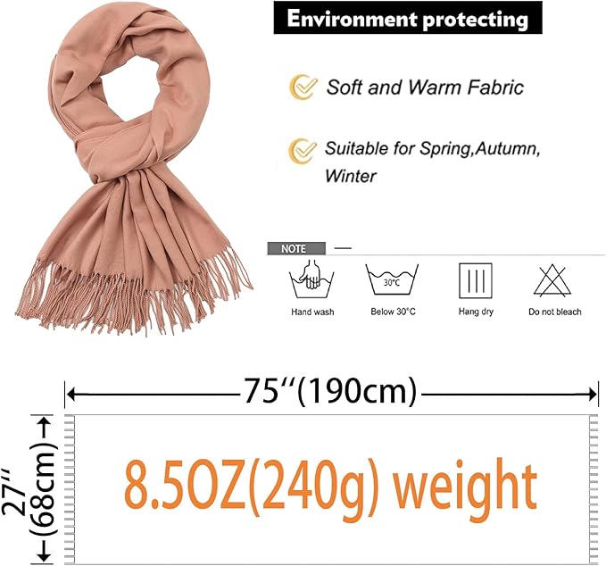 RIIQIICHY Women's Scarf Pashmina Shawls and Wraps for Evening Dress Bridesmaid Wedding Bridal Winter Warm Long Large Scarves