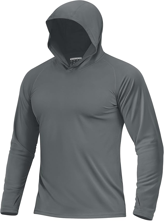 Boladeci Men's UPF 50+ Sun Protection Lightweight Hoodie Shirts Long Sleeve Fishing Shirt SPF UV Hiking Swim