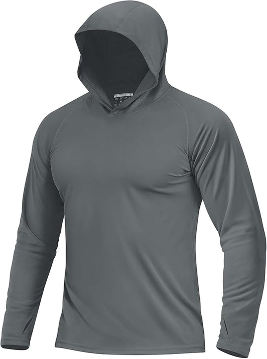 Boladeci Men's UPF 50+ Sun Protection Lightweight Hoodie Shirts Long Sleeve Fishing Shirt SPF UV Hiking Swim