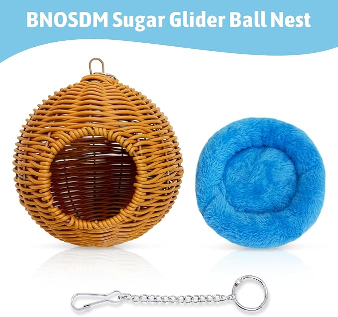 BNOSDM Sugar Glider Pouch, Pet Glider Cage Sleep Bag Squirrels Playing Hideout Hanging Hammock with Warm Cotton Pad Small Animal Cage Accessories for Marmosets Hamsters