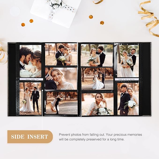potricher Photo Album for 4x6 1000 Photos Linen Cover Extra Large Capacity Picture Book for Family Wedding Anniversary and Baby (Brown)
