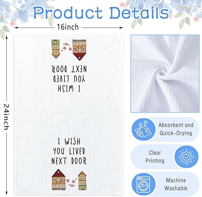 Tea Towel for Female Friends, Friendship Gift for Friends, Water-Absorbent Quick-Drying Dish Towel 16 * 24in