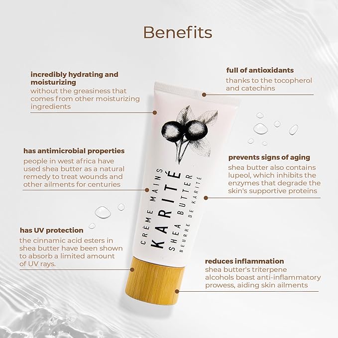 Karité Crème Mains Nourishing Hand Cream for Dry Hands | Shea Butter, Organic Jojoba & Rosehip Oil Blend | Dermatologist-Formulated and Approved | Cruelty-Free, Hypoallergenic Vegan Hand Cream